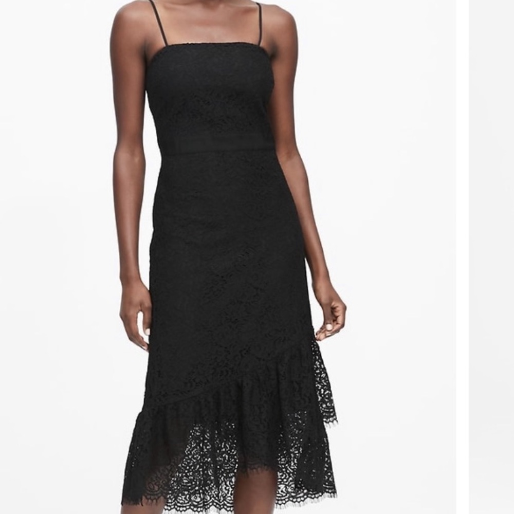 Banana Republic Black Lace Sheath Dress